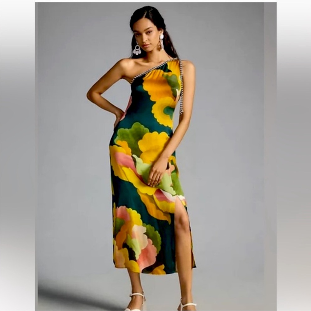 Anthropologie x Farm Rio One Shoulder Dress